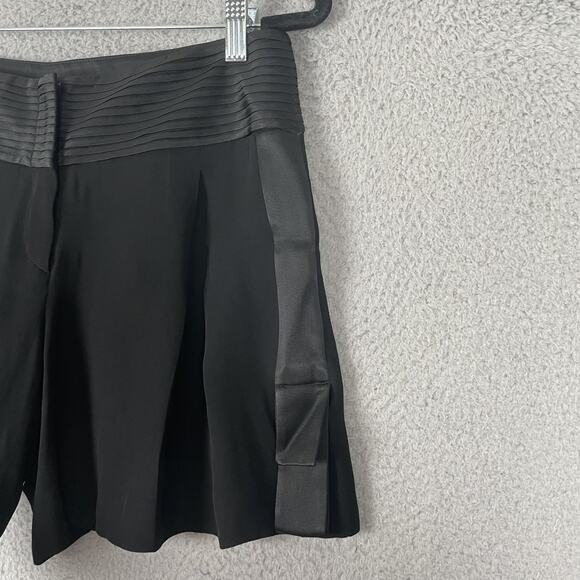 Emporio Armani Shorts Womens 6 IT 40 Pleated Tuxedo Satin Waist Dressy Italy - Picture 2 of 9